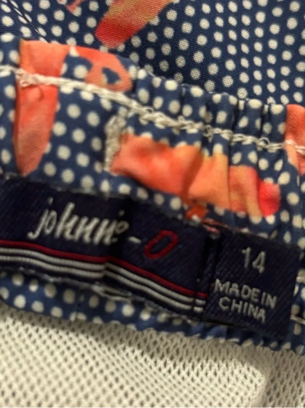 Johnnie-O Swim Trunks with Orange Surfboard Print